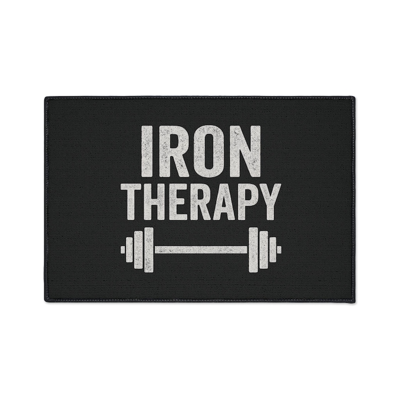Iron Therapy barbell floor mat | Gym Decor | Fitness mat image 4