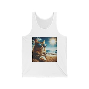Chill Vibes Cat Tank Top: Unisex Jersey Summer Apparel