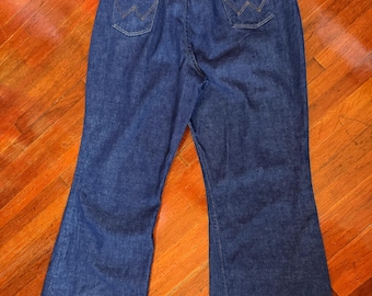 Vaqueros Wrangler vintage de cintura alta, lavado oscuro, talla mediana, 31 x 26