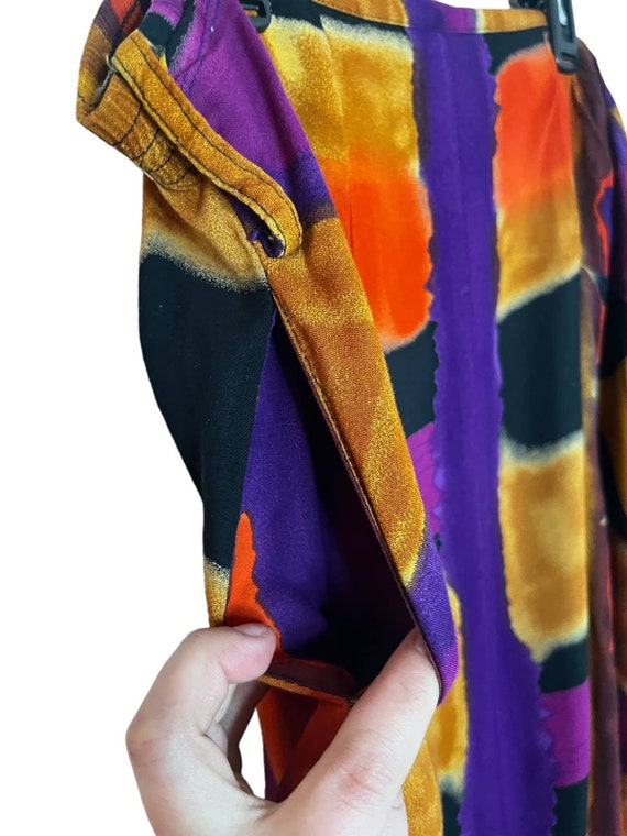 Vintage 80s Maren Colorful Abstarct Tie Dye Purpl… - image 3