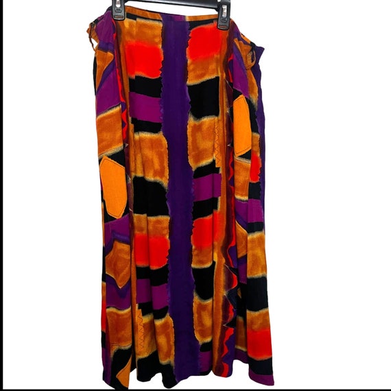 Vintage 80s Maren Colorful Abstarct Tie Dye Purpl… - image 1