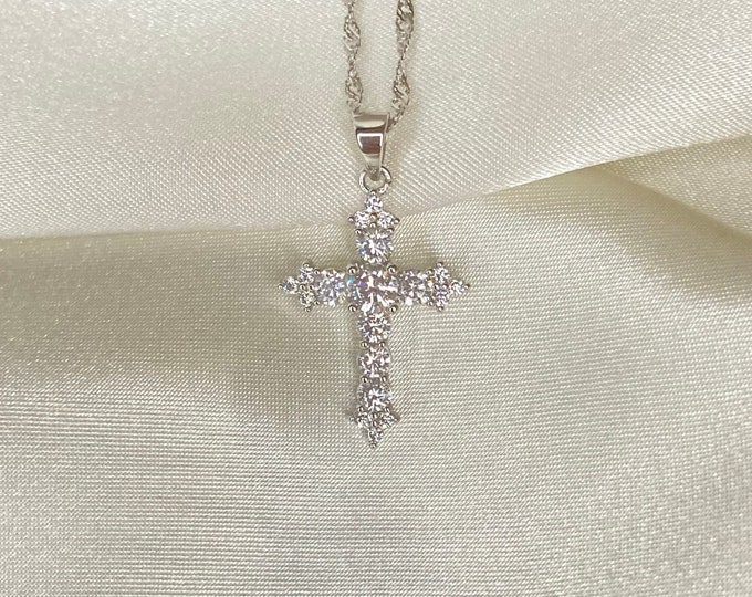 Silver Boxed Cross Necklace main image 1