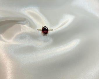 Ruby Oval radiant cut ring, ruby 925 sterling silver ring, garnet 925s ring, ruby engagement ring, ruby promise ring, ruby diamond ring