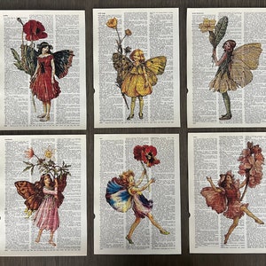 Fairy Themed Dictionary Art Prints - Set of 6