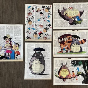 My Neighbor Totoro (Ghibli Movie) Themed Dictionary Art Prints - Set of 6
