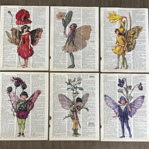 Fairy Themed Dictionary Art Prints - Set of 6