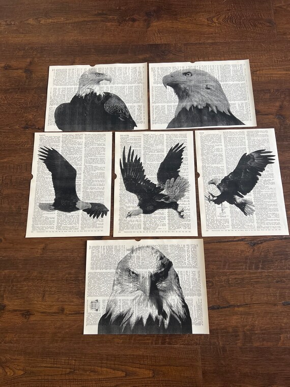 Eagle Themed Dictionary Prints Etsy