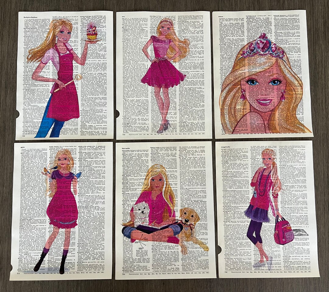 Barbie Themed Dictionary Prints Set of 6 - Etsy