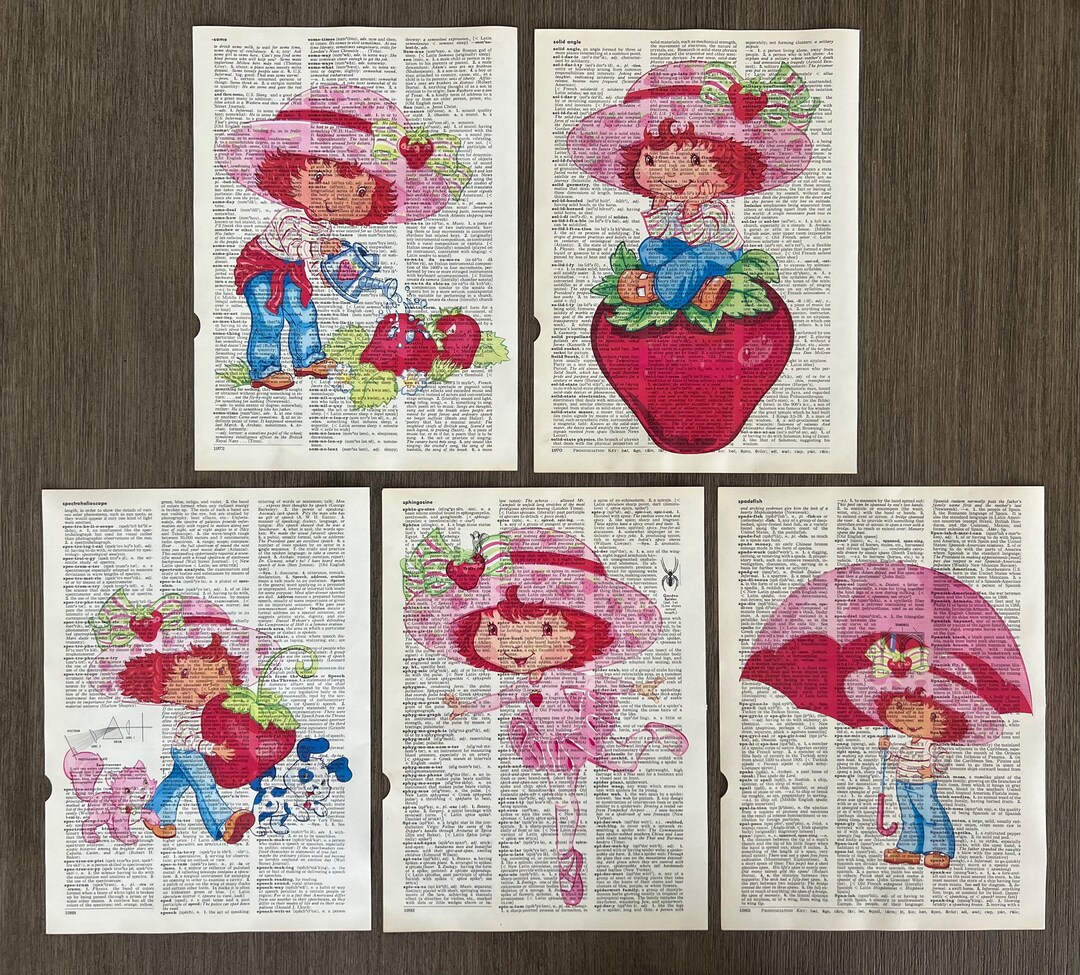 Strawberry Shortcake Themed Dictionary Prints Etsy