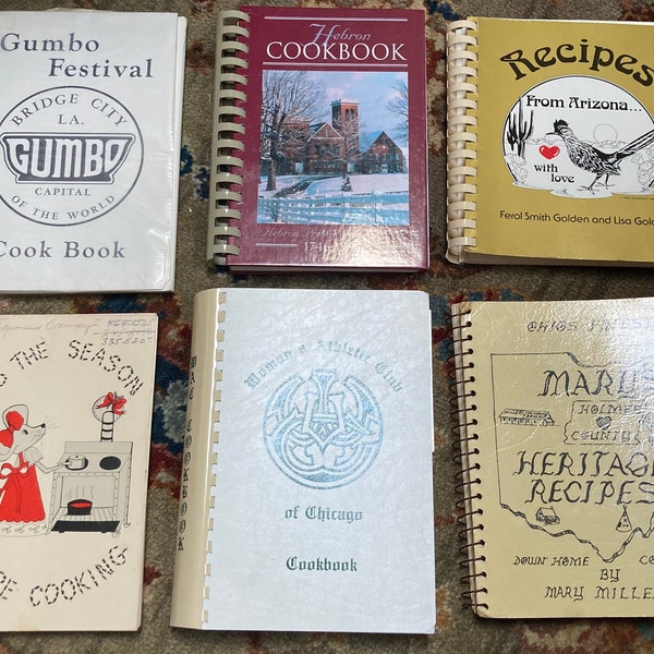 Lot of 8 Spiral Bound Cookbooks Church Family Athletic Club