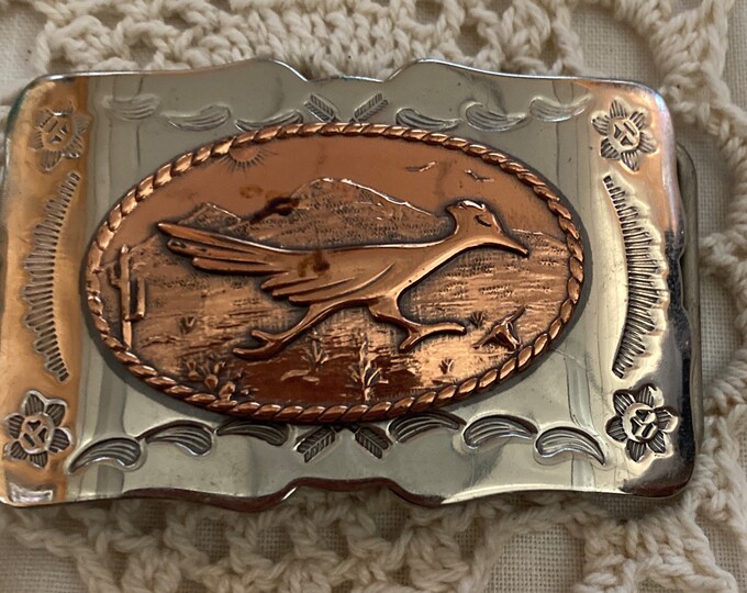 Vintage Roadrunner Nickel Silver Bell Belt Buckle Etsy