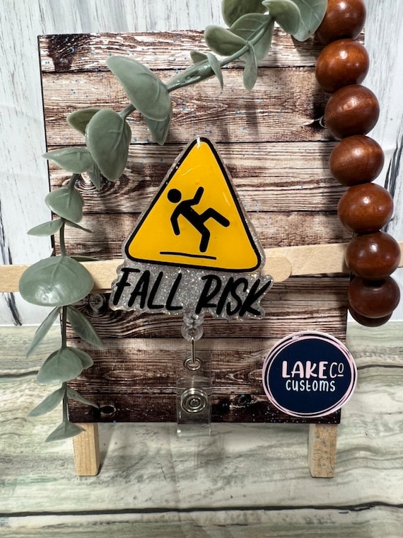 Fall risk badge reel, ID badge, nurse gift, doctor gift, customizable, nurse badge, funny, medical, hospital, call don’t fall, retractable