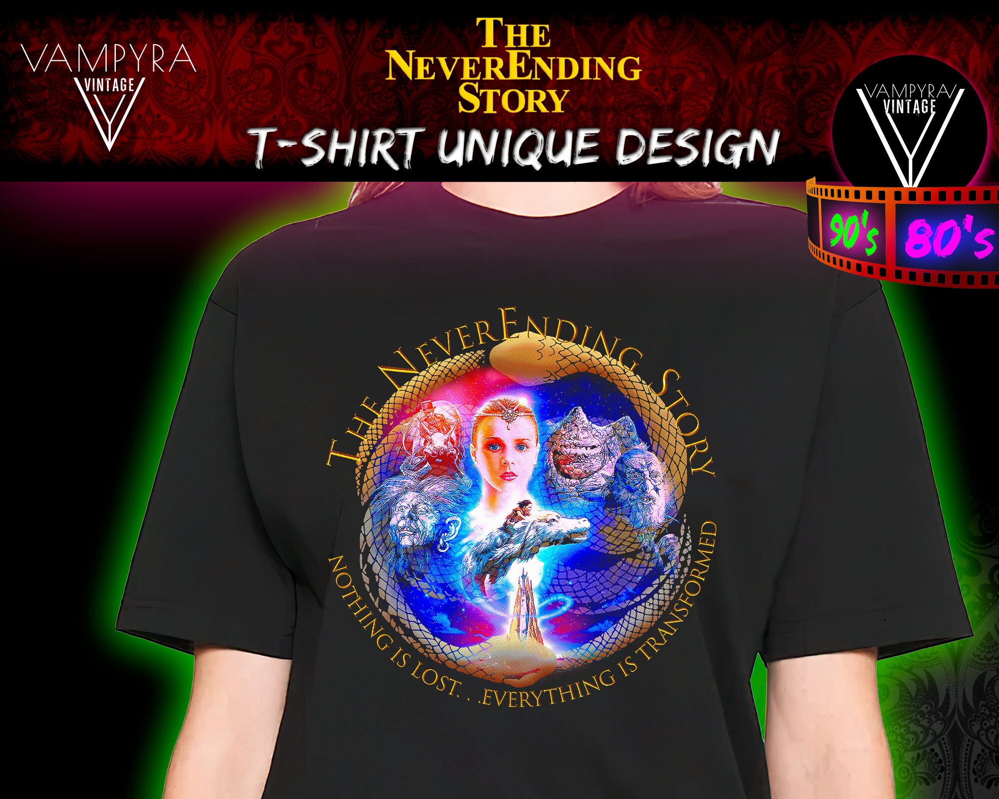 80s The Never Ending Story Tshirt Stranger Things 4 Bso Etsy