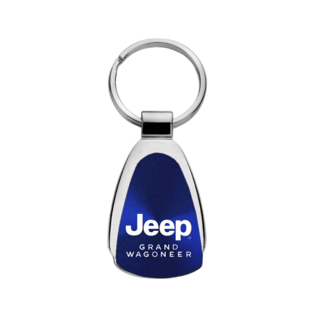 Jeep Grand Wagoneer Logo Blue Teardrop Key Chain Fob Ring - Etsy