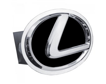 Lexus Logo Black Finish Class 3 Tow Trailer Hitch Plug Official Licensed