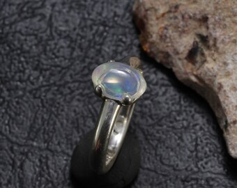 メキシカンオパールスターリングシルバーリング、ハンドメイド、サイズ