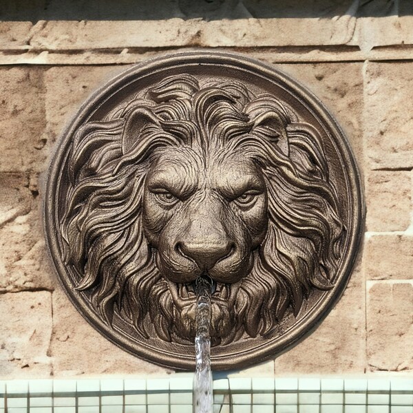 Lion head water spitter for pool Fountain outdoor lion head bronze Water feature lion head Water spout Fountain emitter l