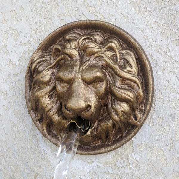 Lion head water spitter for pool Fountain outdoor lion head bronze Water feature lion head Water spout Fountain emitter l