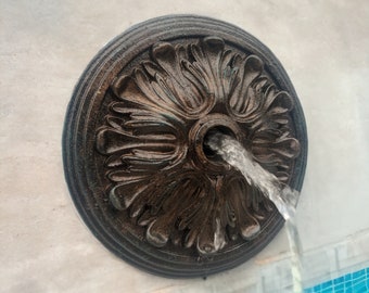 Water spout fountain bronze Fountain water emitter Pool water feature Wall fountain rosette for pool