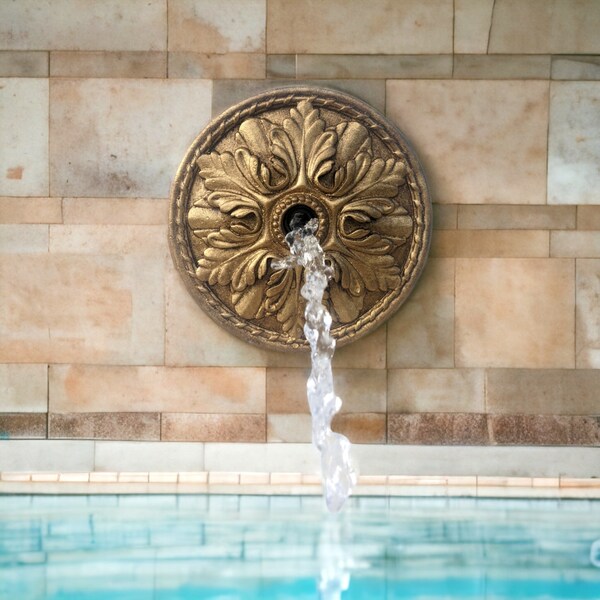 Fountain rosette for pool Water spout Pool water feature Water fountain emitter Pool design