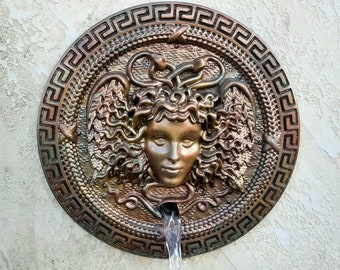 Medusa Gorgon wall fountain Water spout Medusa Gorgon Bronze water feature for pool