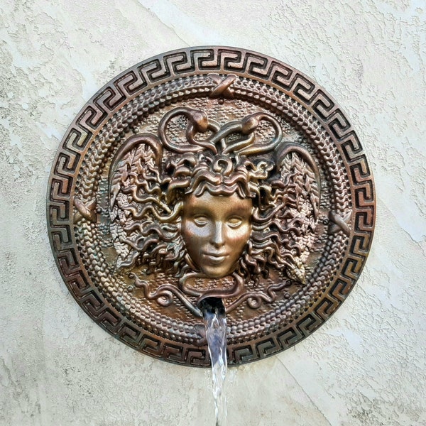 Medusa Gorgon wall fountain Water spout Medusa Gorgon Bronze water feature for pool