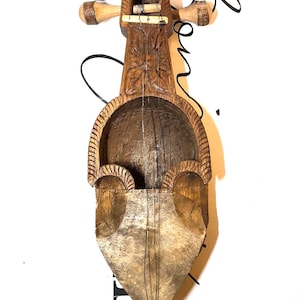 Sarangi Traditional Hand Carved Nepali Folk Musical Instruments Violin for Live Playing