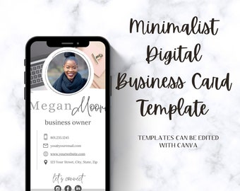 Minimalist Digital Business Card - Canva Template, small business solutions