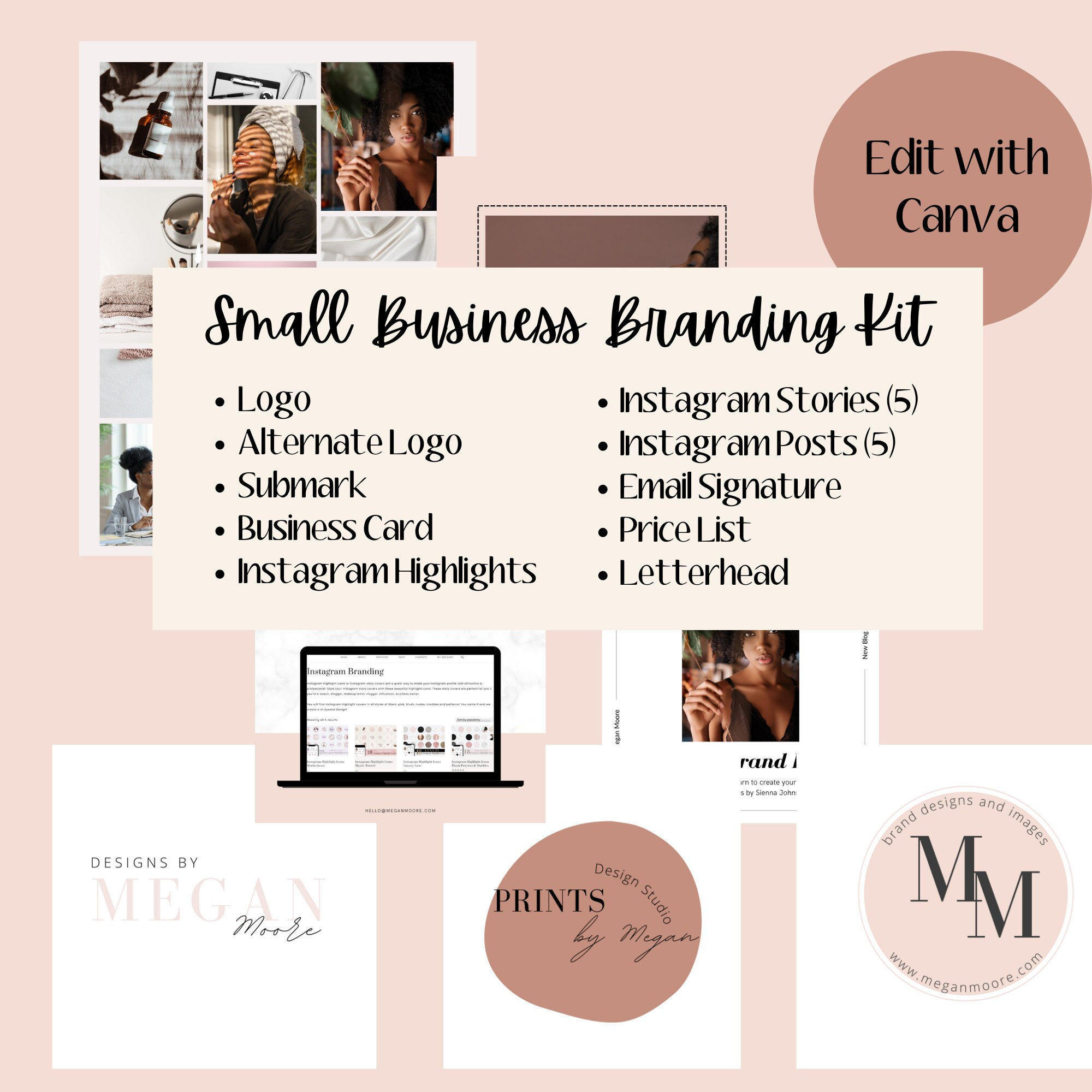 Small Business Branding Kit - Canva Template - Etsy