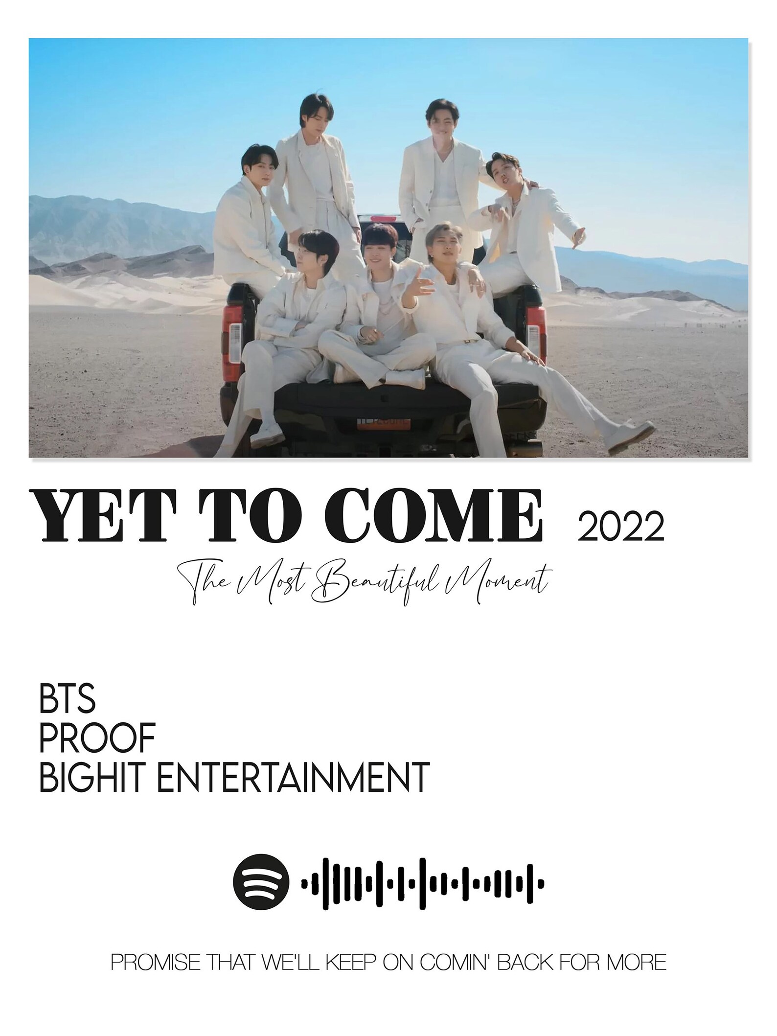 Yet to Come/ BTS/ Dual Poster/ BTS Lyrics/ POSTER BTS Spotify Etsy UK