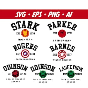 Super Hero Logos cut file SVG+, perfect for vacation shirts