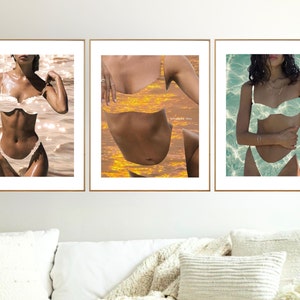Beachy art print set | Wall art set | Coastal cowgirl | Aesthetic room decor| Preppy art prints | Minimalistic art prints | Digital download