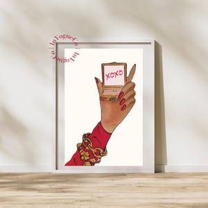Lipstick Mirror Art Print | Vintage Beauty Ads | Magazine | Dorm decor | 50s Art Print | Retro wall art | Vintage Art Print | Red Aesthetic
