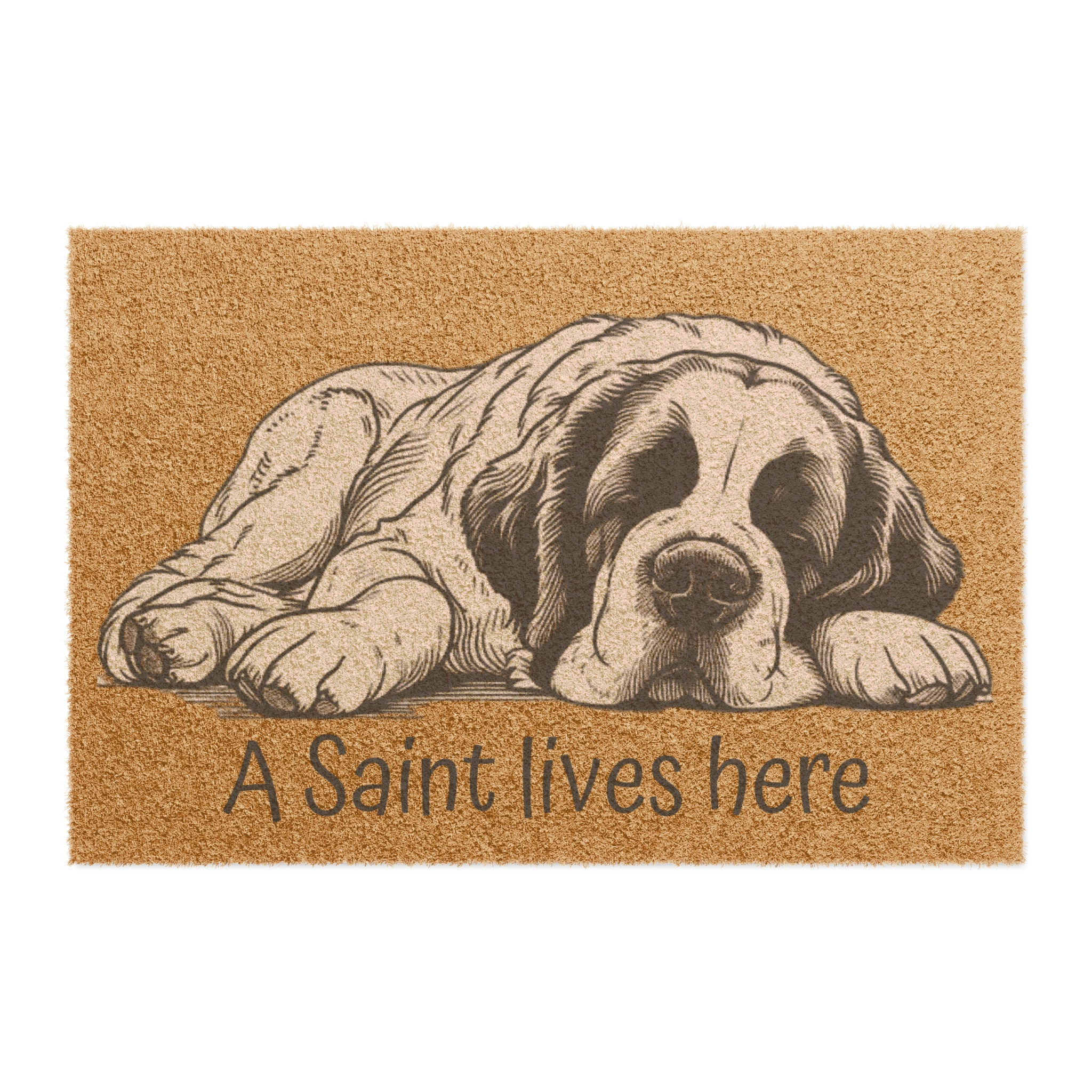 Saint Bernard Dog Doormat, a Saint Lives Here Saint Bernard Lovers