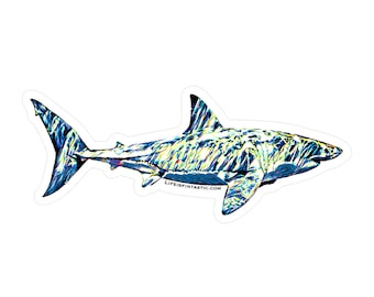 Shark Sticker - High-Quality, Strong and Weatherproof Vinyl - Great for Outdoor Gear, Surfer and Beach Enthusiasts