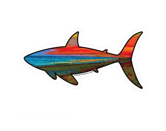 Cape Cod Shark Sticker I Nauset Beach Sunset Shark I  Vinyl • Weather Resistant I Shark Stickers (3-Pack)