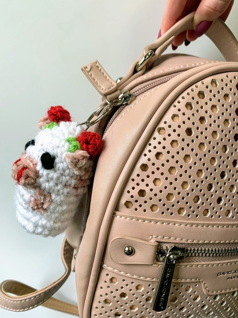 Mini Strawberry Cow Squishmallow Keychain Crochet Etsy