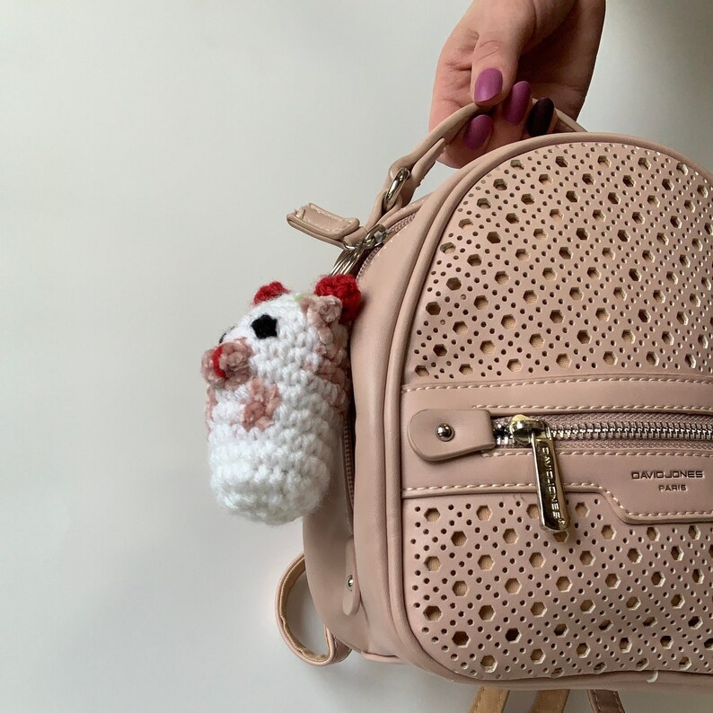 Mini Strawberry Cow Squishmallow Keychain Crochet Etsy