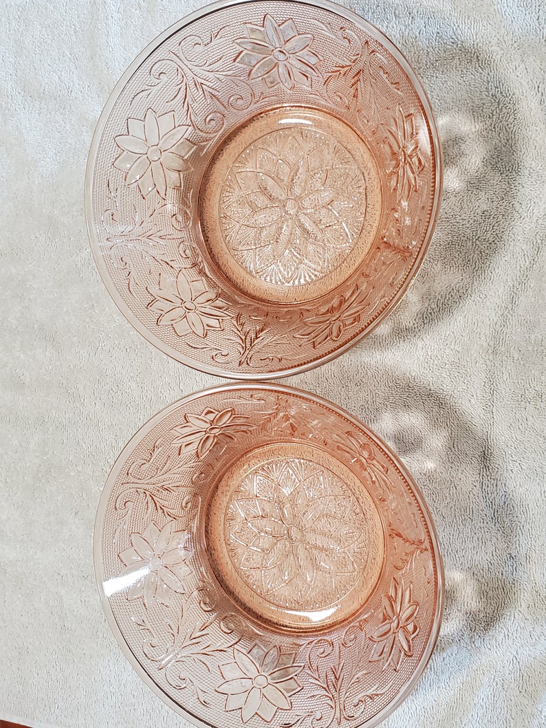 Tiara Glassware Pink Glass Bowls Etsy