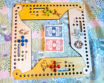 Jokers & Marbles Game 4-6 Player rustic, Pegs and Jokers, Jokers and Marbles game (Wood) 4, 6 Players