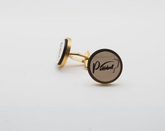PickleBall 20mm Stainless Steel Wooden Cufflinks