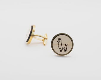 Lama 20 mm roestvrijstalen houten manchetknopen