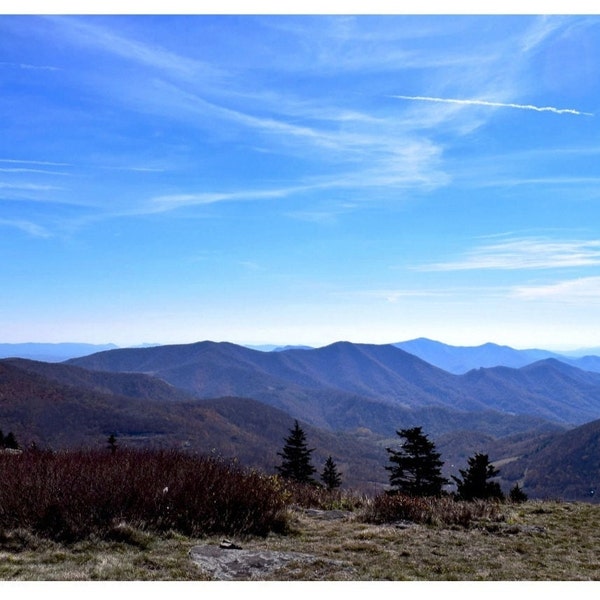 North Carolina Appalachian Trail views, Landscape photo, nature photography, Tennessee mountain landscape photo, instant digital download