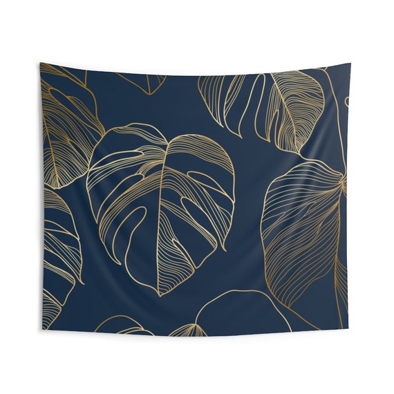Navy and gold tapestry sale