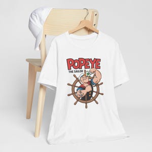 Koszulka Popeye the Sailor, koszulka Pop Culture, klasyczna koszulka z kreskówek, koszulka z postaciami vintage, zabawna koszulka graficzna