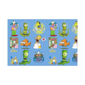 Papier do pakowania prezentów, Papier do pakowania postaci z kreskówek Simpsonowie, Zabawne opakowania na prezenty świąteczne, Zestaw arkuszy do pakowania, Unikalne materiały do pakowania prezentów