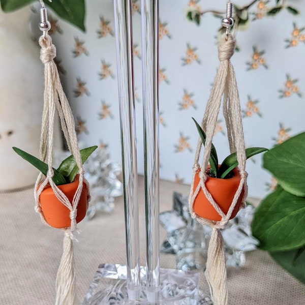 Hanging Potted Plant Earrings