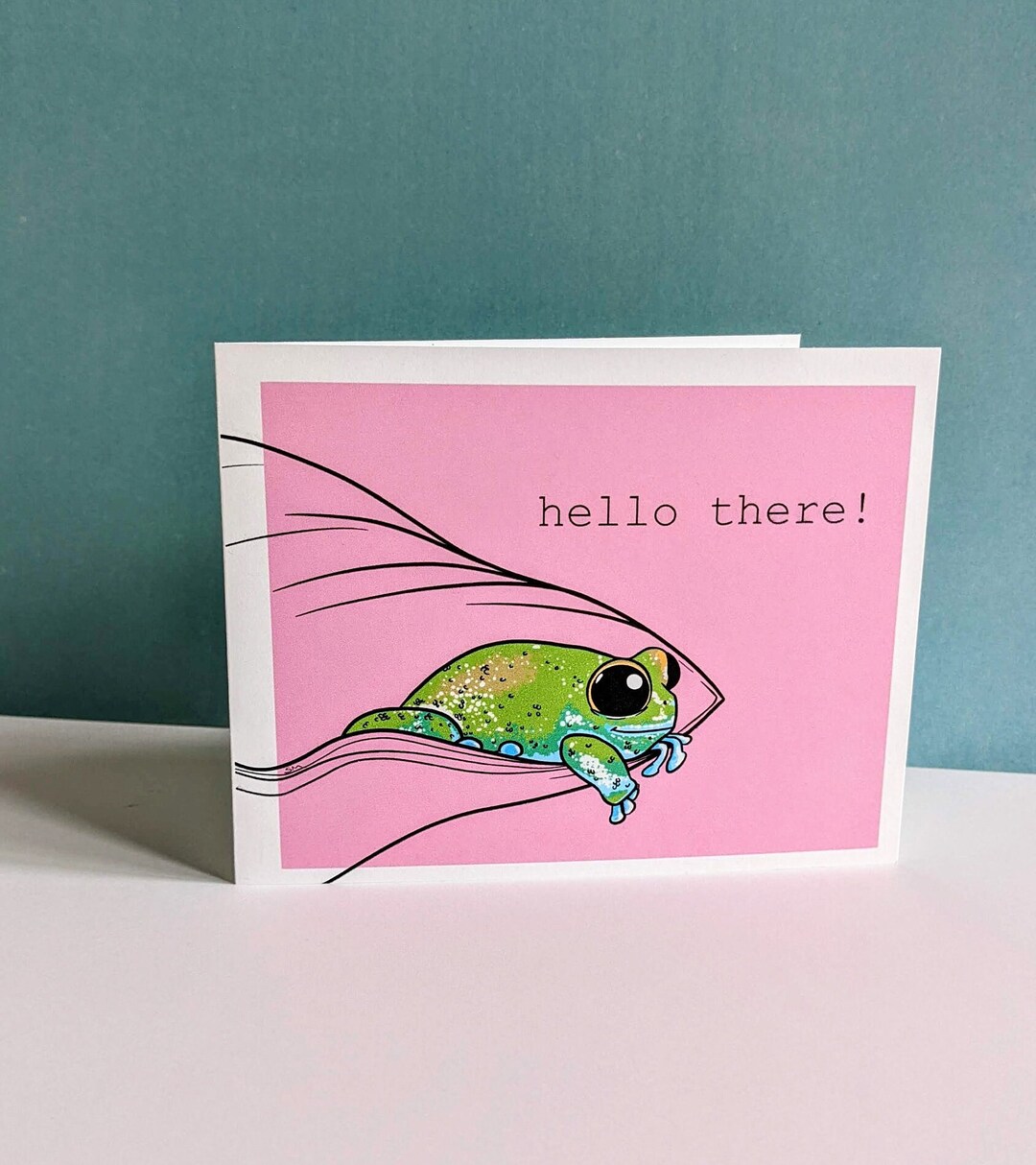 Hello There! Frog - A2 Greeting Card - Etsy