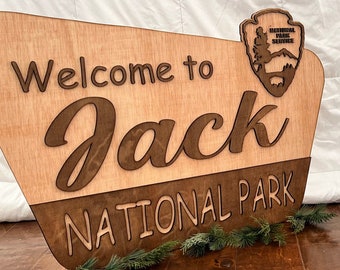 National Park Sign, Custom National Park sign, National Park Nursery Sign, National Park Nursery Decor, National Park Welcome Sign