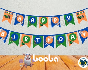 Booba Birthday Banner, Booba Party Decorations - INSTANT DOWNLOAD - Printable PDF